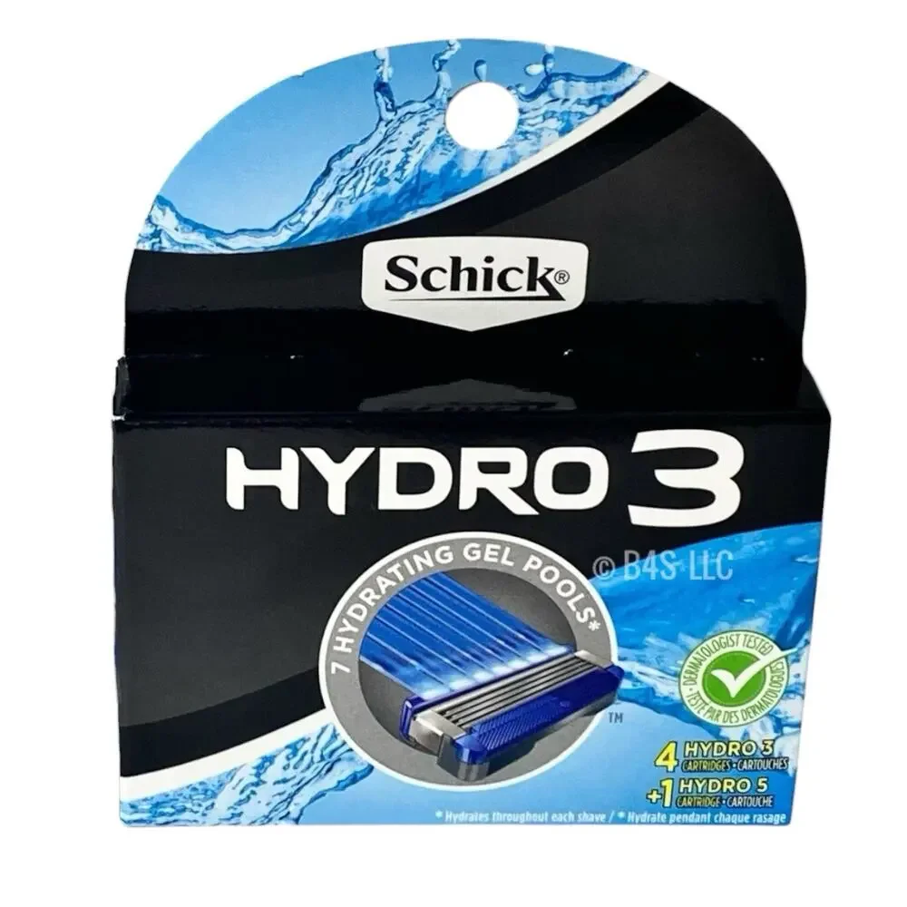 Schick Hydro 3 Refill Cartridges 5Ct (4+1 Hydro5) Pack of 2